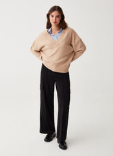 Ovs Wide-Leg Trousers With Raised Stitching